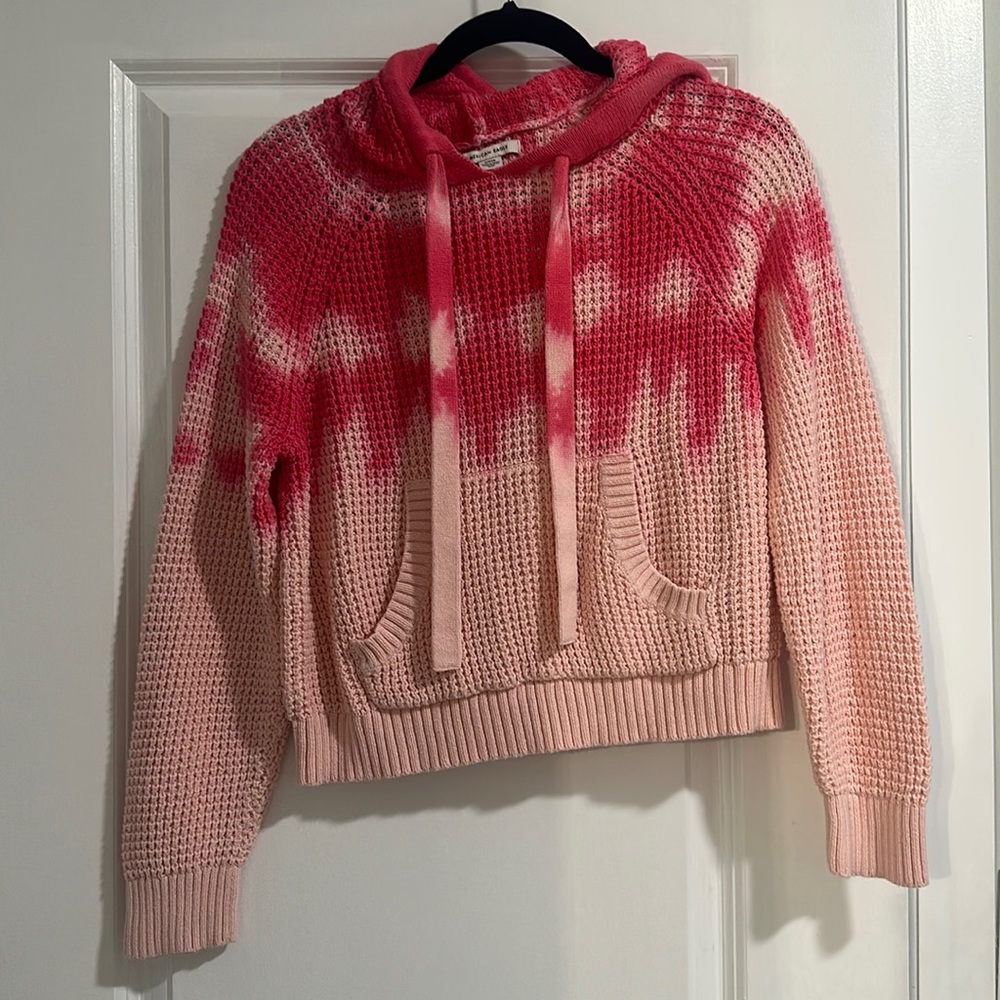 American Eagle Pink Knit Hoodie